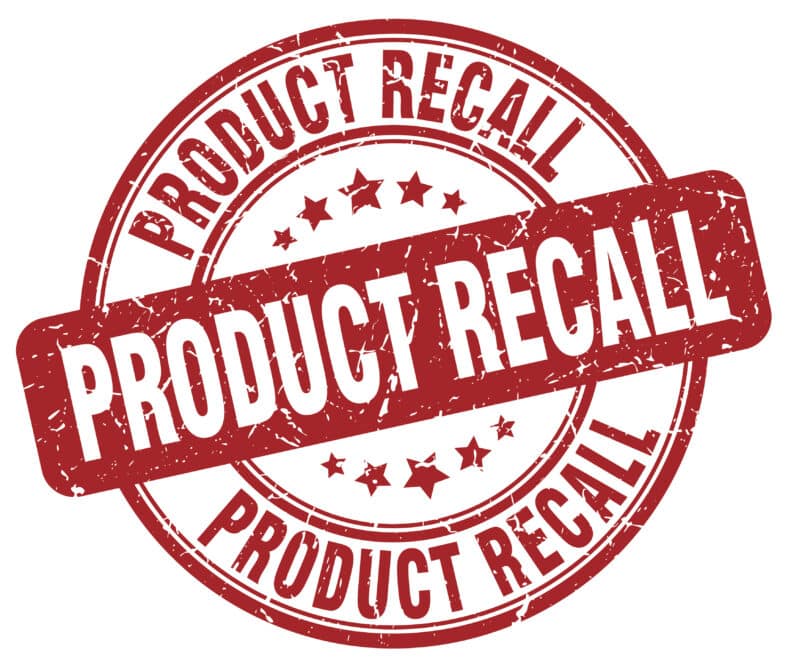 product recall red grunge round vintage rubber stamp