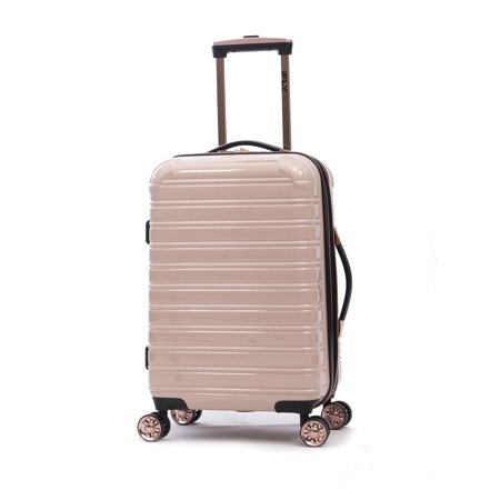 iFLY Hardside Luggage Fibertech 20 Inch Carry-on, Blush/Rose Gold