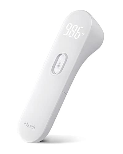 iHealth No-Touch Forehead Thermometer, Digital Infrared Thermometer for Adults and Kids, Touchless Baby Thermometer, 3 Ultra-Sensitive Sensors, Large LED Digits, Quiet Vibration Feedback, Non Contact On Sale At Amazon.com