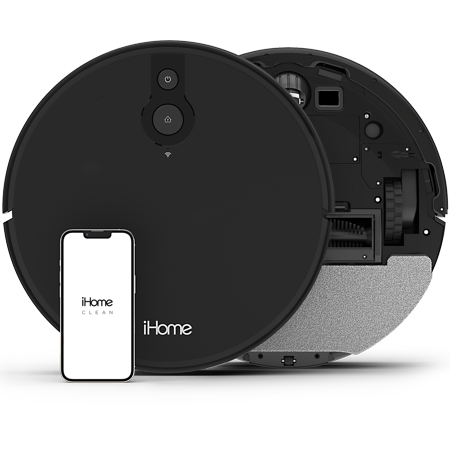iHome AutoVac Eclipse 2-in-1 Robot Vacuum and Vibrating Mop, HomeMap Navigation, 2200pa Strong Suction, Alexa/Google and App Control