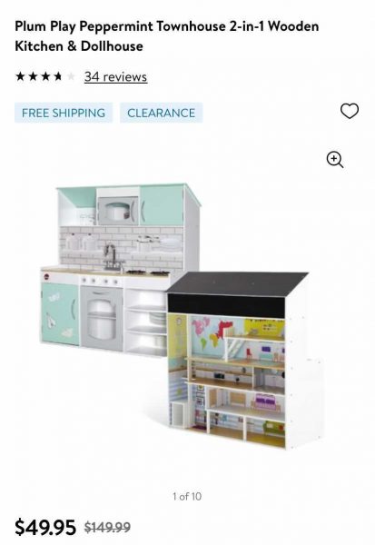 Plum Play Peppermint Townhouse 2-in-1 Kitchen and Dollhouse Major Price Drop at Walmart!!