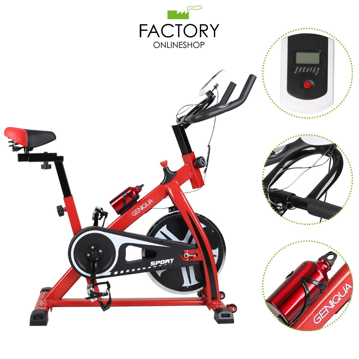 Indoor Pro Exercise Bike Stationary Bicycle Cycling Home Cardio Gym LCD Display