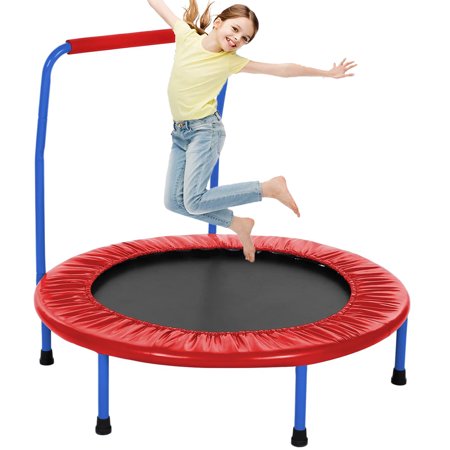 Indoor Trampoline, Toddler Trampoline with Safety Handlebar, 36'' Mini Trampoline for Children to Exercise & Play, Safe & Portable & Foldable,Best gift for Birthday&Christmas,Christmas Toy for Kids