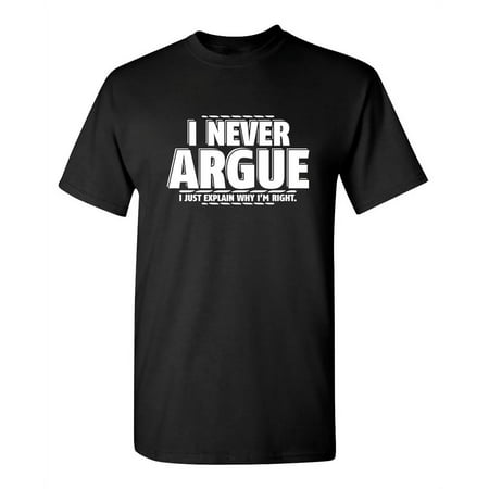 I Never Argue I Just Explain Why I'm Right Funniest Explaining Graphic Tee Birthday Gift Apparel For Mens Party Lovers...