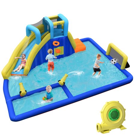 Infans Inflatable Water Jumping House, 6-in-1 Bounce Castle w/735W Blower