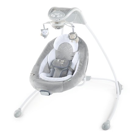 Ingenuity InLighten Baby Swing - Cool Mesh Fabric, Swivel Infant Seat & Light Up Mobile - Braden (Unisex)