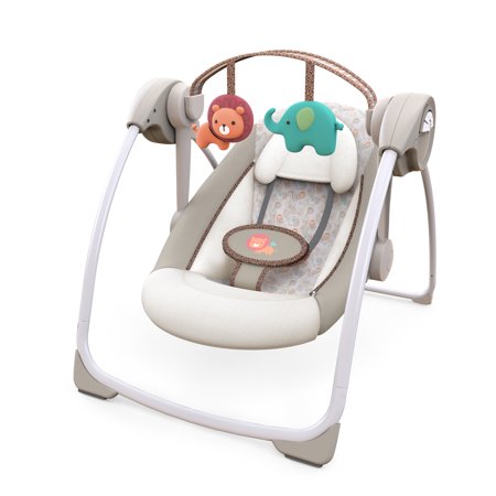 Ingenuity Soothe 'n Delight 6-Speed Portable Baby Swing with Music - Cozy Kingdom (Unisex)