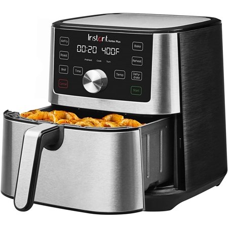 Instant Vortex Plus 6-in-1 Air Fryer, 4 Quart Stainless Steel Finish, Customizable Smart Cooking Programs, Easy to Clean Basket