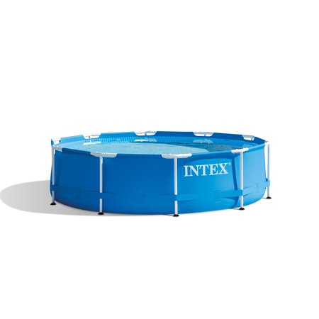 Intex 10' x 30" Metal Frame Above Ground Swimming Pool with Filter Pump