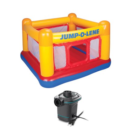 Intex Inflatable Ball Pit Bounce House with 120V Quick Fill AC Electric Air Pump