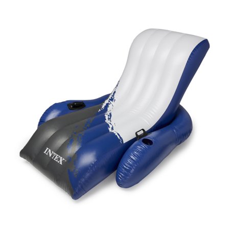 Intex Inflatable Floating Lounge Pool Recliner Lounger Chair with Cup Holders