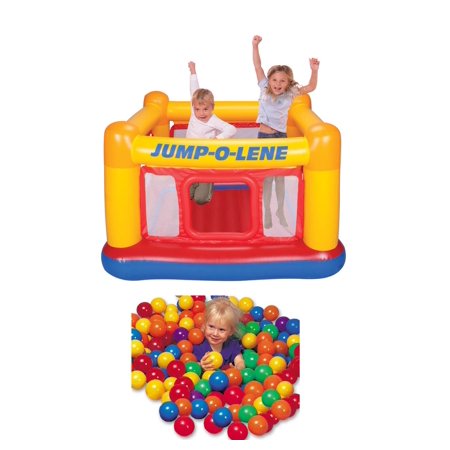 Intex Inflatable Jump-O-Lene Ball Pit Bouncer Bounce House With 100 Play Balls