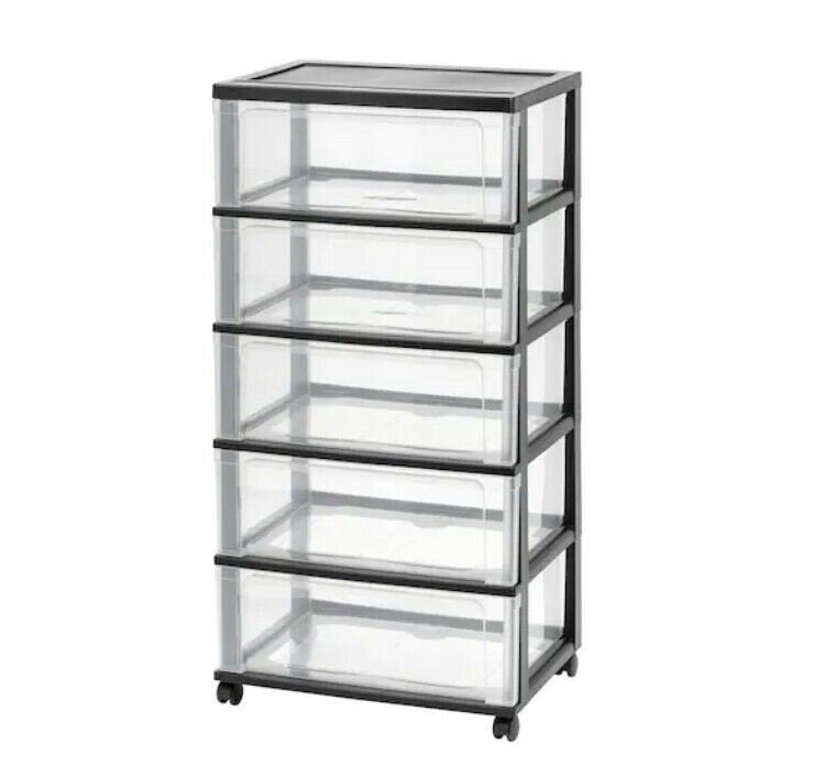 Iris 5 Drawer Rolling Storage Cart - 2 Color New