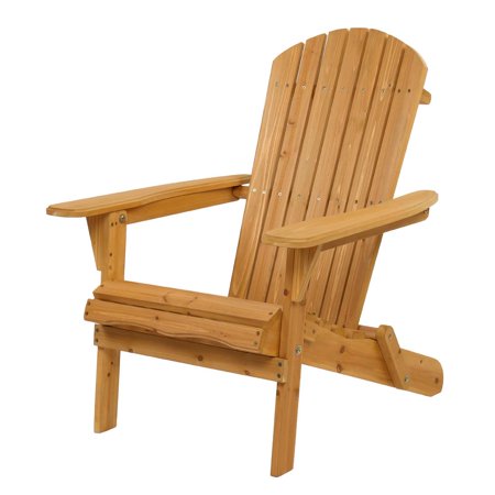 iTopRoad Folding Adirondack Wooden Chair for Patio Lawn Outdoor