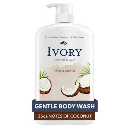 Ivory Mild and Gentle Body Wash, Coconut Scent, for All Skin Types, 35 fl oz