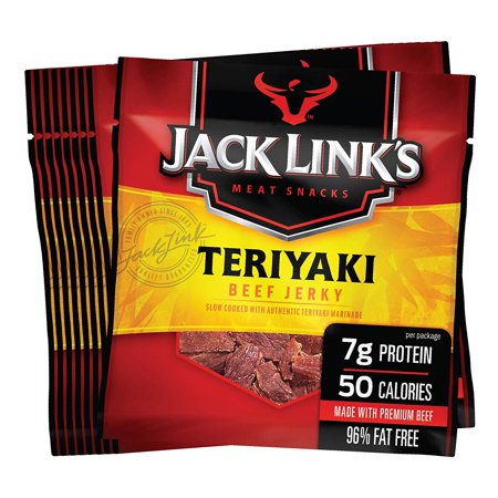 Jack Link’s Beef Jerky 20 Count Multipack, Teriyaki, 20, .625 oz. Bags – Flavorful Meat Snack for Lunches, Ready to Eat – 7g of Protein, Made with 100% Beef – No Added MSG or Nitrates/Nitrites