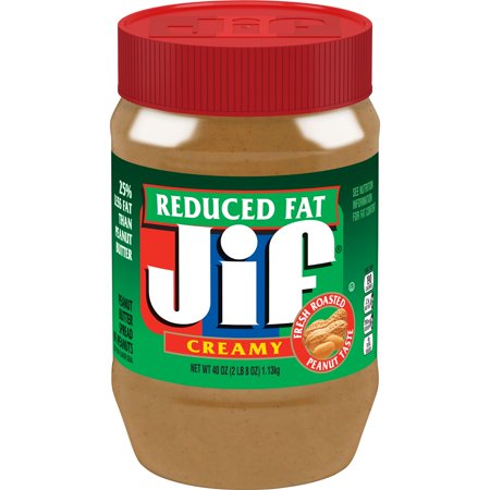 Jif Reduced Fat Creamy Peanut Butter Spread - 60% Peanuts, 40 Ounces