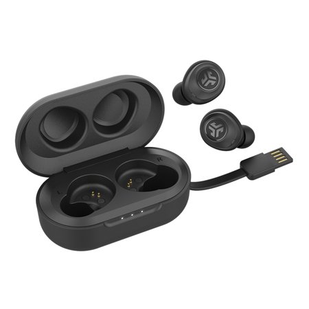 JLab Audio JBuds Air Bluetooth True Wireless Earbuds with Charging Case, Black, EBJBUDSAIRBLK82