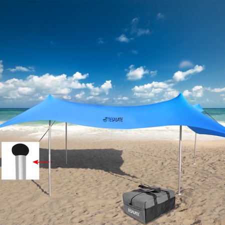 Jobunai Beach Tent Sun Shelter Pop Up Shade,Outdoor Canopy Tent 10'x10' Blue