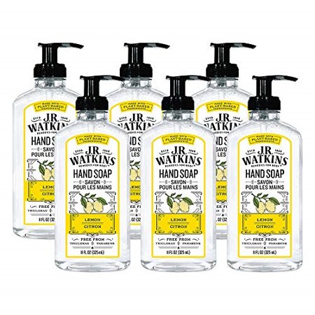 j.r. watkins hand soap, gel, 11 fl oz, lemon (6 pack)