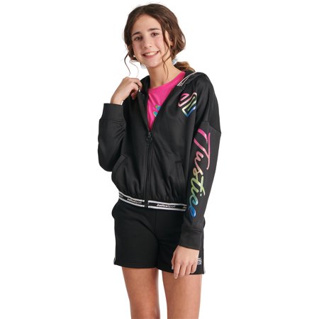 Justice Girls J-Sport Full Zip Hooded Active Jacket, Sizes XS-XXL