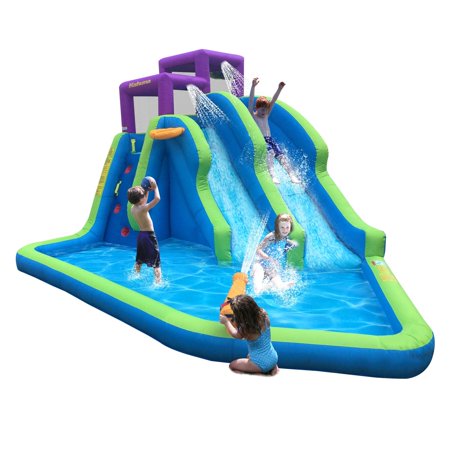 Kahuna Twin Falls Outdoor Inflatable Splash Pool Backyard Water Slide Park