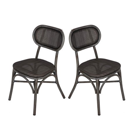 KARMAS PRODUCT Modern Dining Chair Set of 2,Aluminum Dining Chair High Back Chair for Living Room,Kitchen,Vintage Chair Set,Black