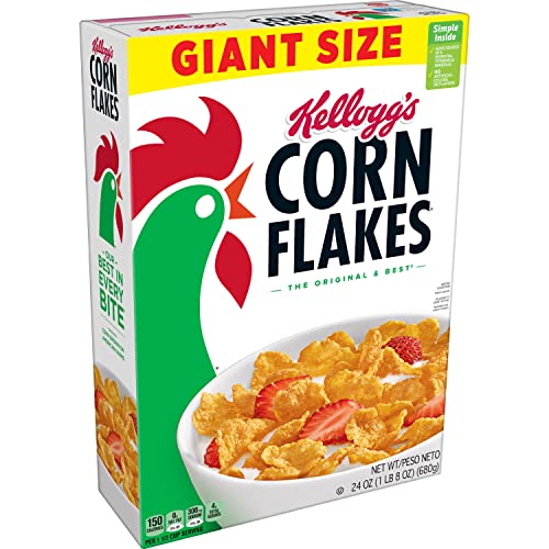 Kellogg's Corn Flakes Breakfast Cereal, 8 Vitamins and Minerals, Healthy Snacks, Original, 18 Oz, Box - Amazon
