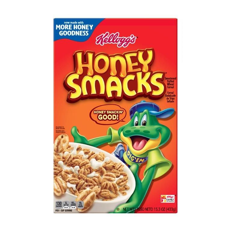 Kellogg's Honey Smacks Breakfast Cereal, 15.3 oz.
