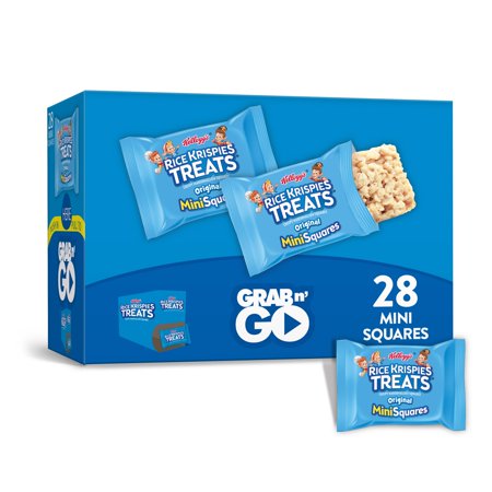 Kellogg's Rice Krispies Treats Mini Marshmallow Snack Bars, Kids Snacks, Original, 28 Ct, 10.9 Oz, Box