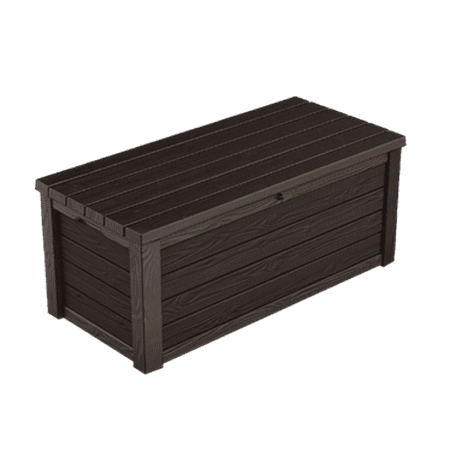 Keter Eastwood 150 Gallon Deck Box, Resin Wood Look Brown