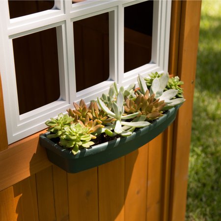KidKraft Garden View Outdoor Wooden Playhouse with Ringing Doorbell, Mailbox & Chalkboard