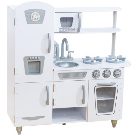 KidKraft Vintage Wooden White Play Kitchen with Ice Maker and Play Phone