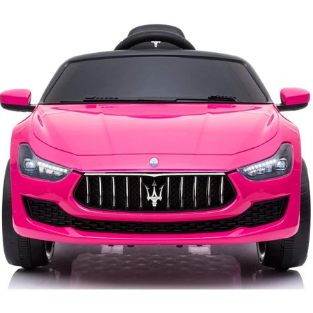 Kids Electric Car with Remote Control, Maserati 12V Ride On Cars for Kids Toddlers, Ride On Toys with MP3 Remote Control, LED Headlights, Electric Ride on Vehicle for Boys Girls 2-5 Ages, Pink, R9006