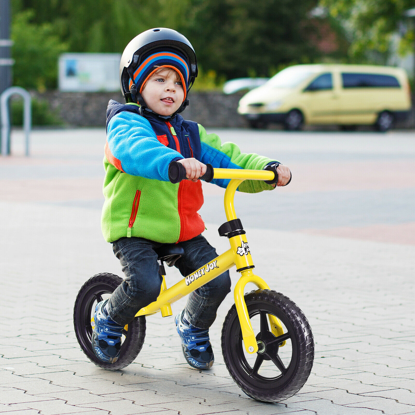 Kids No Pedal Training Bicycle Balance Bike w/Seat Black & Adjustable Handlebar
