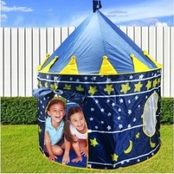 Kids Playhouse Princess Castle Play Tent Blue in Blue/Pink