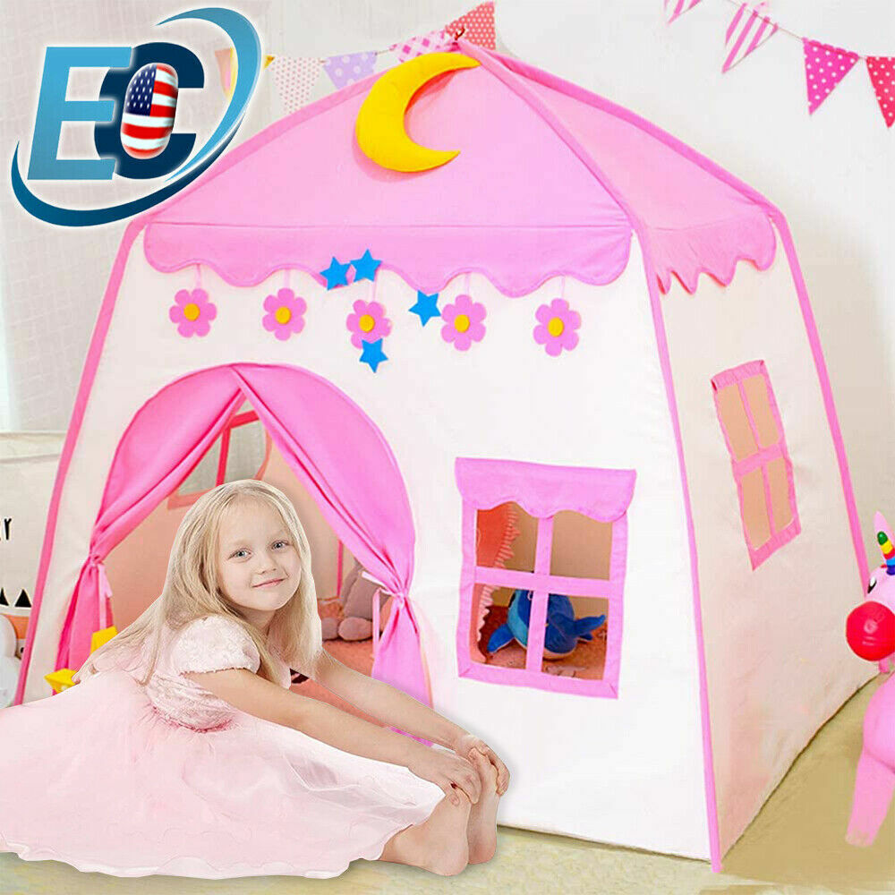Kids Princess Castle Play Tent Children Girls Playhouse Outdoor/Indoor Toys Pink