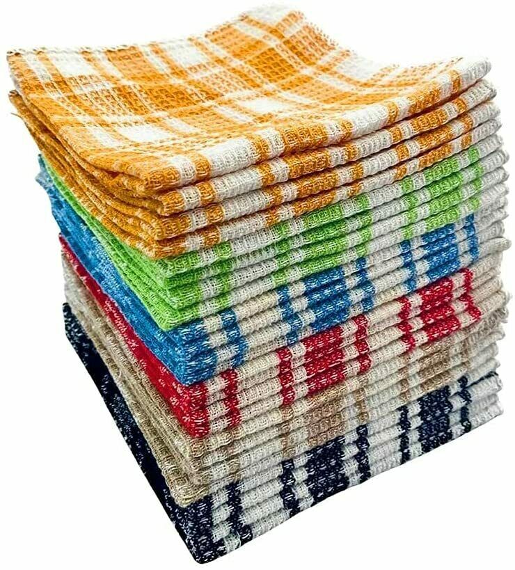 Kitchen Dish Towels 100% Cotton Super Cleaning Towel 12x12 Pack Of 24.