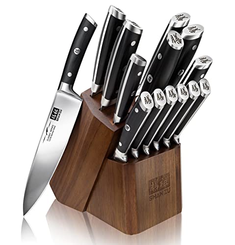 SHAN ZU Professional Knife Block Set Hot Price On Amazon!