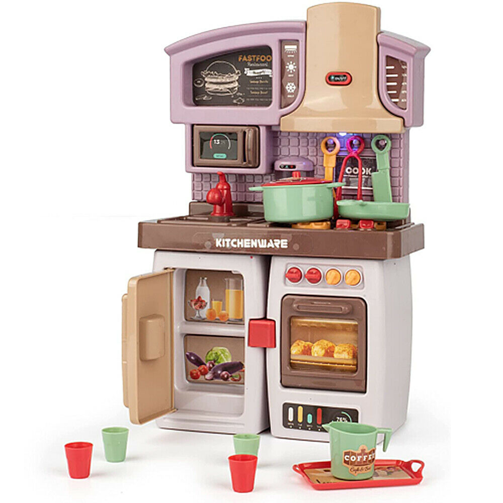 Kitchen Play Set Pretend Playset BBQ Toy Cooking Sink For Kids Gift Toddler Girl