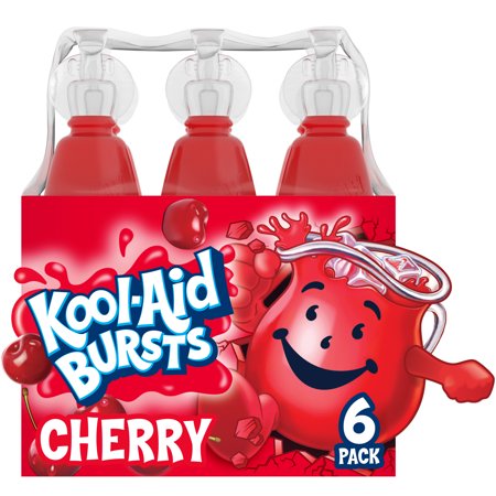 Kool-Aid Bursts Cherry Artificially Flavored Soft Drink, 6 ct Pack, 6.75 fl oz Bottles