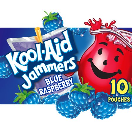 Kool-Aid Jammers Blue Raspberry Artificially Flavored Soft Drink, 10 ct Box, 6 fl oz Pouches