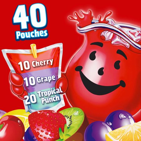 Kool-Aid Jammers Tropical Punch (6 fl. oz., 40 pk.) Grape and Cherry Artificially Flavored Soft Drink Variety Pack.