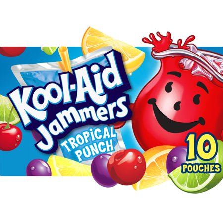 Kool-Aid Jammers Tropical Punch Artificially Flavored Soft Drink, 10 ct Box, 6 fl oz Pouches