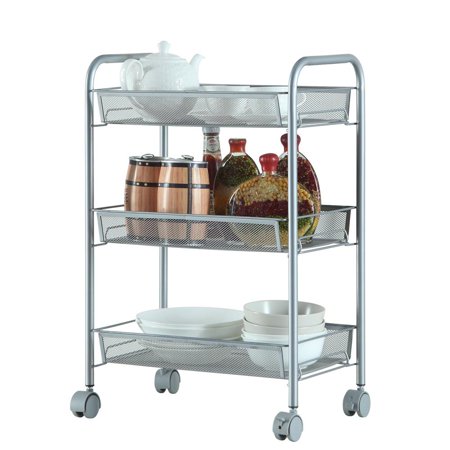 Ktaxon Shelving Rack 3 Tier Rolling Kitchen Pantry Storage Utility Cart