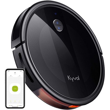 Kyvol Robot Vacuum Cleaner Cybovac E20, 2000Pa Wi-Fi/Alexa/App, Automatic Self-Charging Robotic Vacuum with 150min Runtime, Slim, Quiet Mini Cleaning Robot for Pet Hair, Hard Floors and Carpets