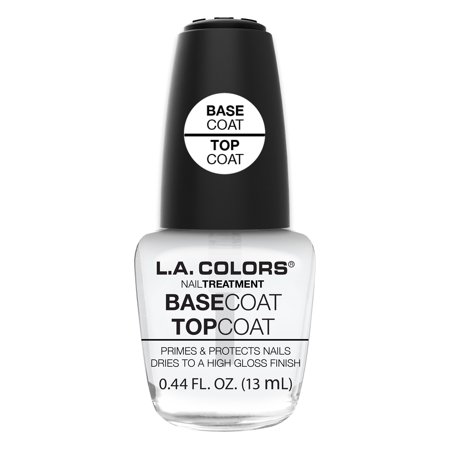 L.A. COLORS Color Craze Nail Polish, Base Coat/Topcoat Nail Polish, Clear, 0.44 fl oz