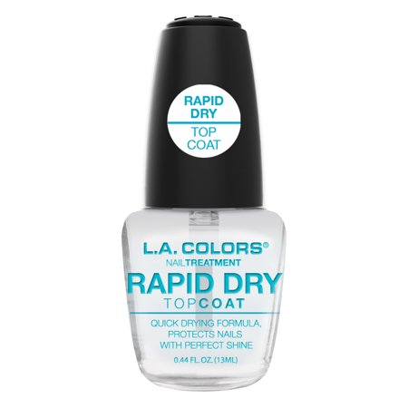 L.A. COLORS Color Craze Nail Polish, Rapid Dry Topcoat Treatment, Clear, 0.44 fl oz