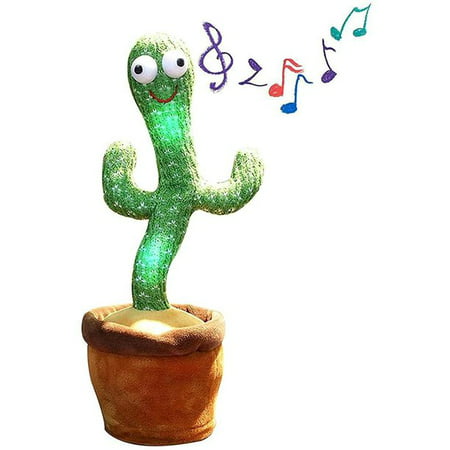 Latady Dancing Cactus Toy - Singing, Talking & Repeating What You say Electric Cactus, Wiggle Dancing Cactus Plush Toy for Home Decoration & Babies, with 60 English Songs