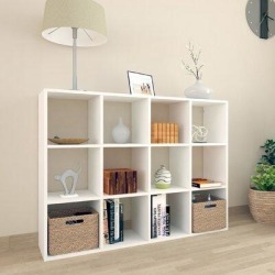 Latitude Run® 11" H X 11" W Cube Organizer, Book Shelf Organizer w/ Cube Storage Shelves Wood in White, Size 36.4 H x 48.0 W x 11.7 D in | Wayfair